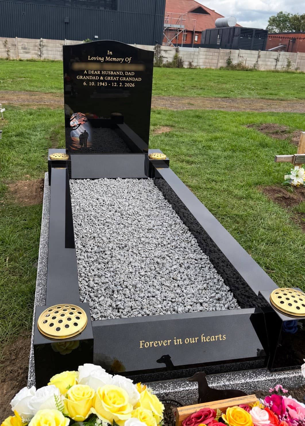 A stunning black granite kerbset.